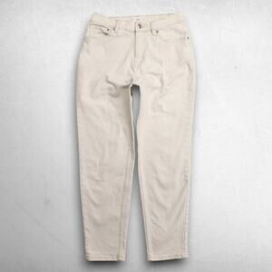 MNG Mango Mom Jeans Tapered High Rise Stretch Denim Women 4 Ivory